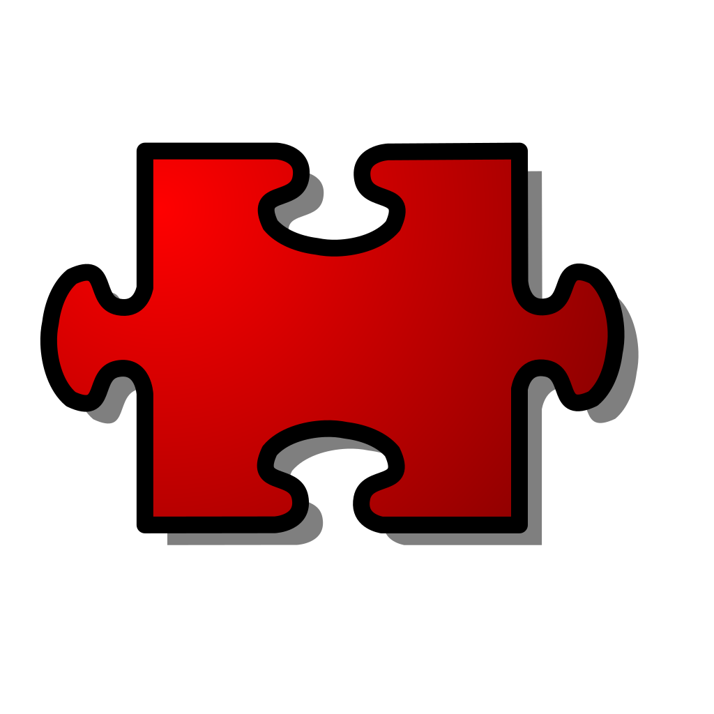 Red Jigsaw Puzzle Piece clipart preview