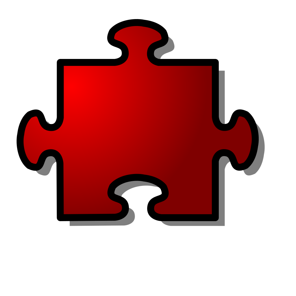 Red Jigsaw Puzzle Piece clipart preview