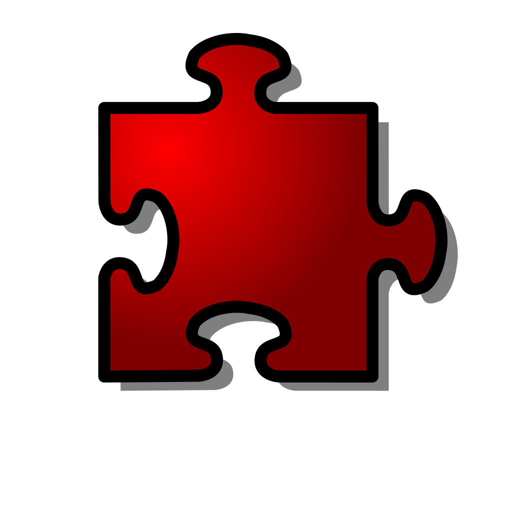 Red Jigsaw Puzzle Piece clipart preview