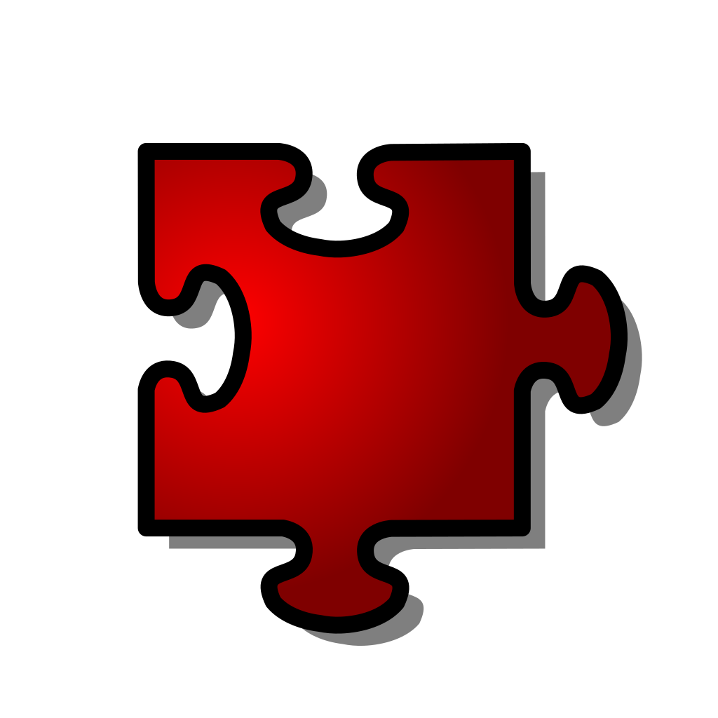 Red Jigsaw Puzzle Piece clipart preview