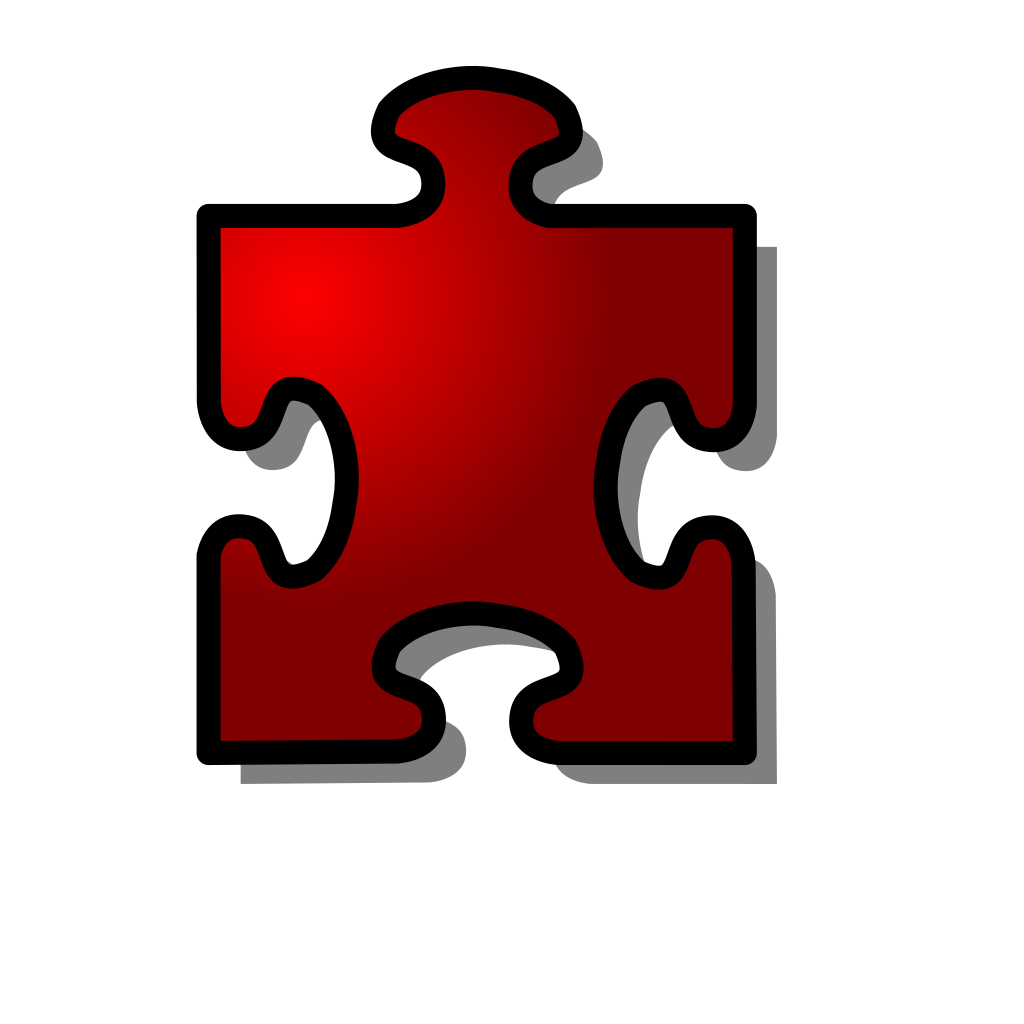 Red Jigsaw Puzzle Piece clipart preview