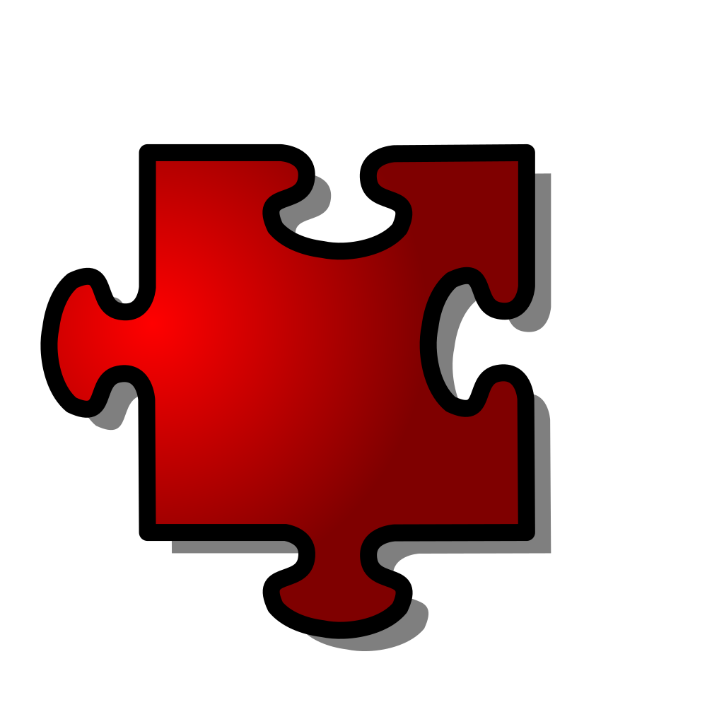 Red Jigsaw Puzzle Piece clipart preview