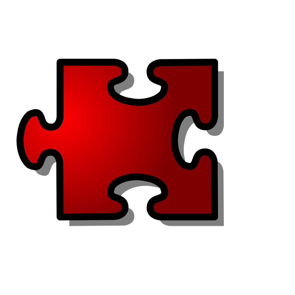 Red Jigsaw Puzzle Piece clipart preview