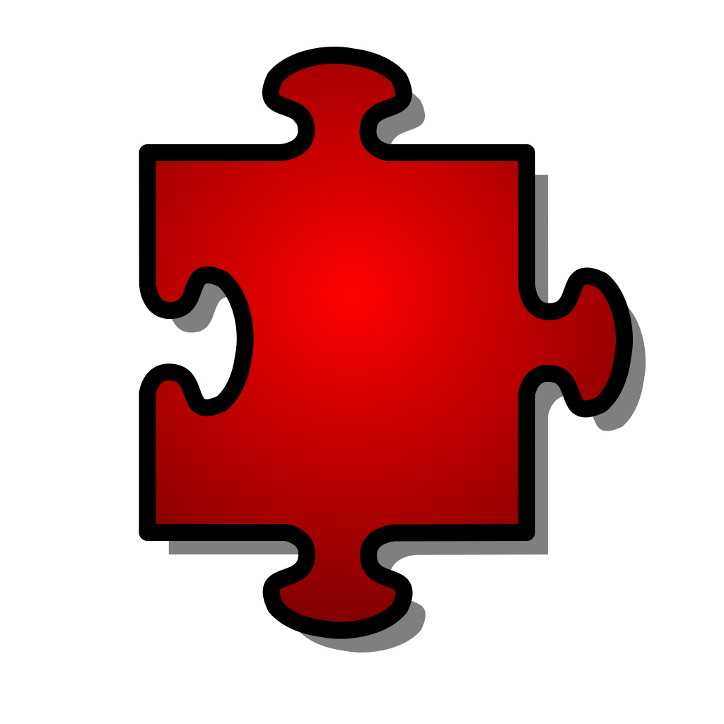 Red Jigsaw Puzzle Piece clipart preview