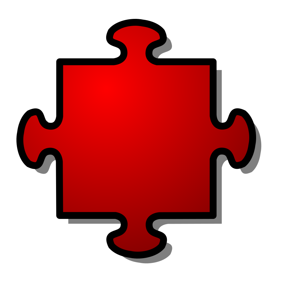 Red Jigsaw Puzzle Piece clipart preview