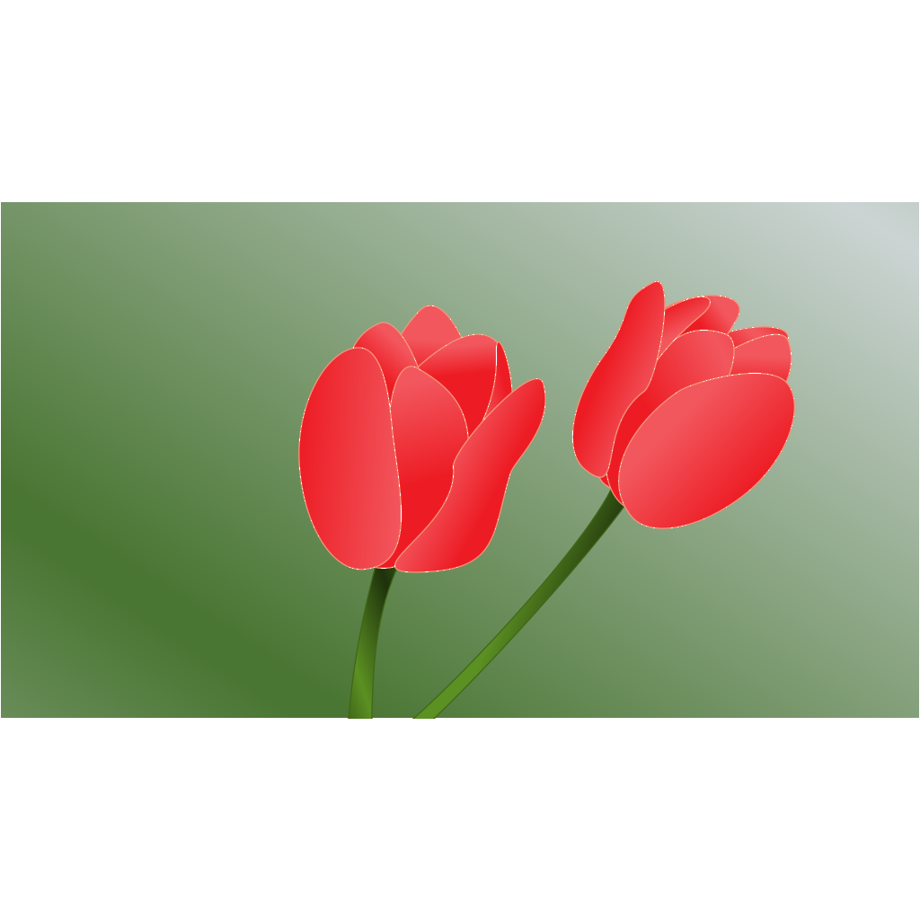 Red Tulip Flower Green Background clipart preview