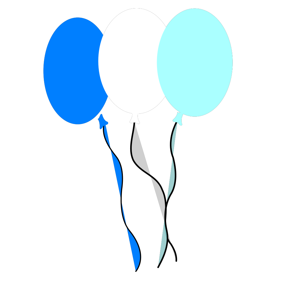 Shade of Blue Party Balloons clipart free download