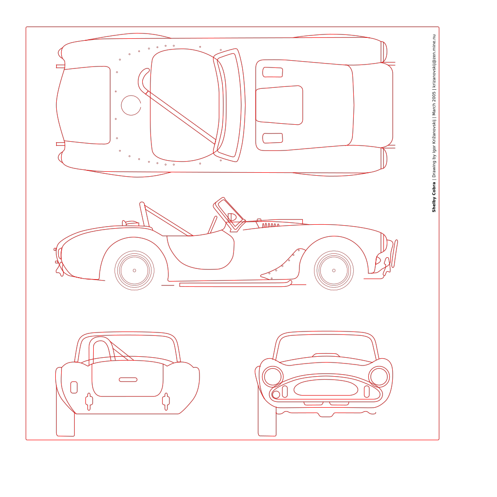 Shelby Cobra Blueprint clipart preview