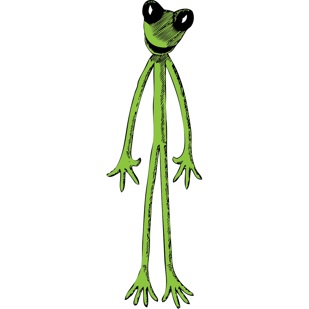 Skinny Frog Green Animal clipart preview