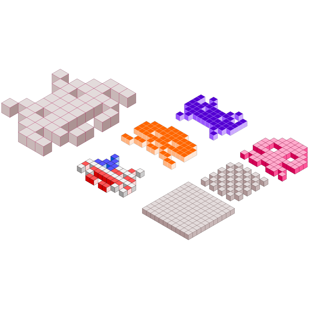 Space Invaders 3d Blocks Clipart clipart preview