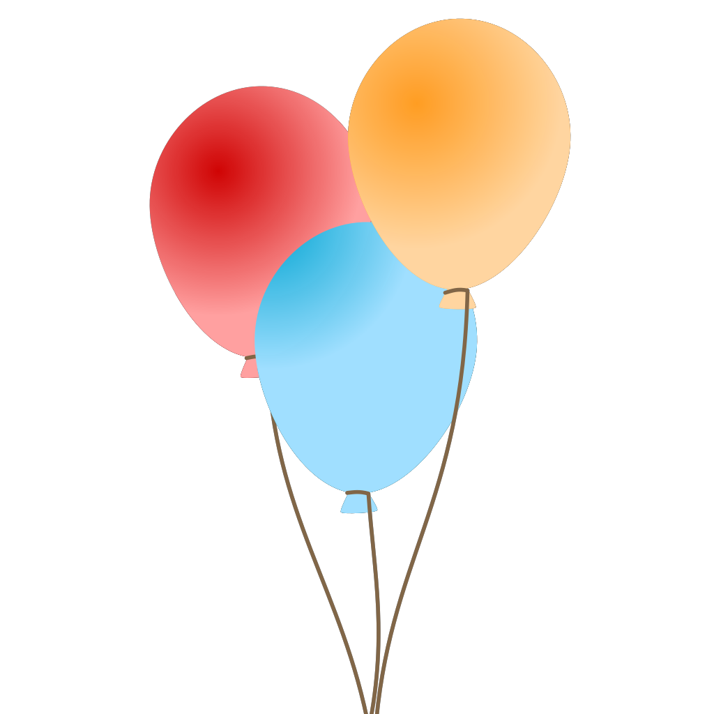 Three Balloons Colorful clipart free download