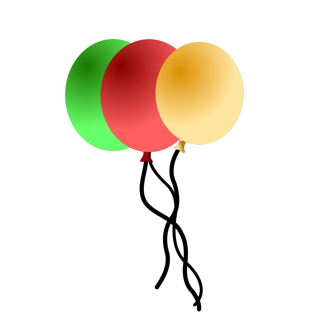 Three Balloons Colorful clipart free download