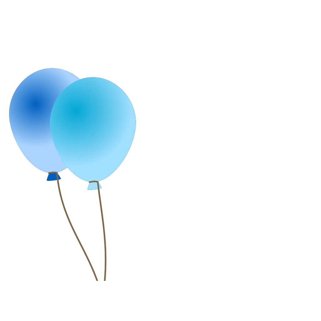 Two Blue Balloons clipart free download