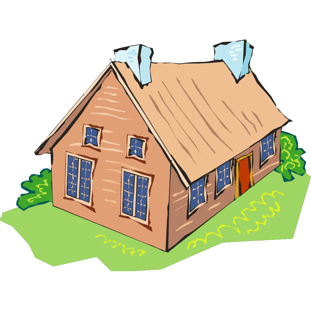 Two Blue Chimneys House Illustration clipart preview