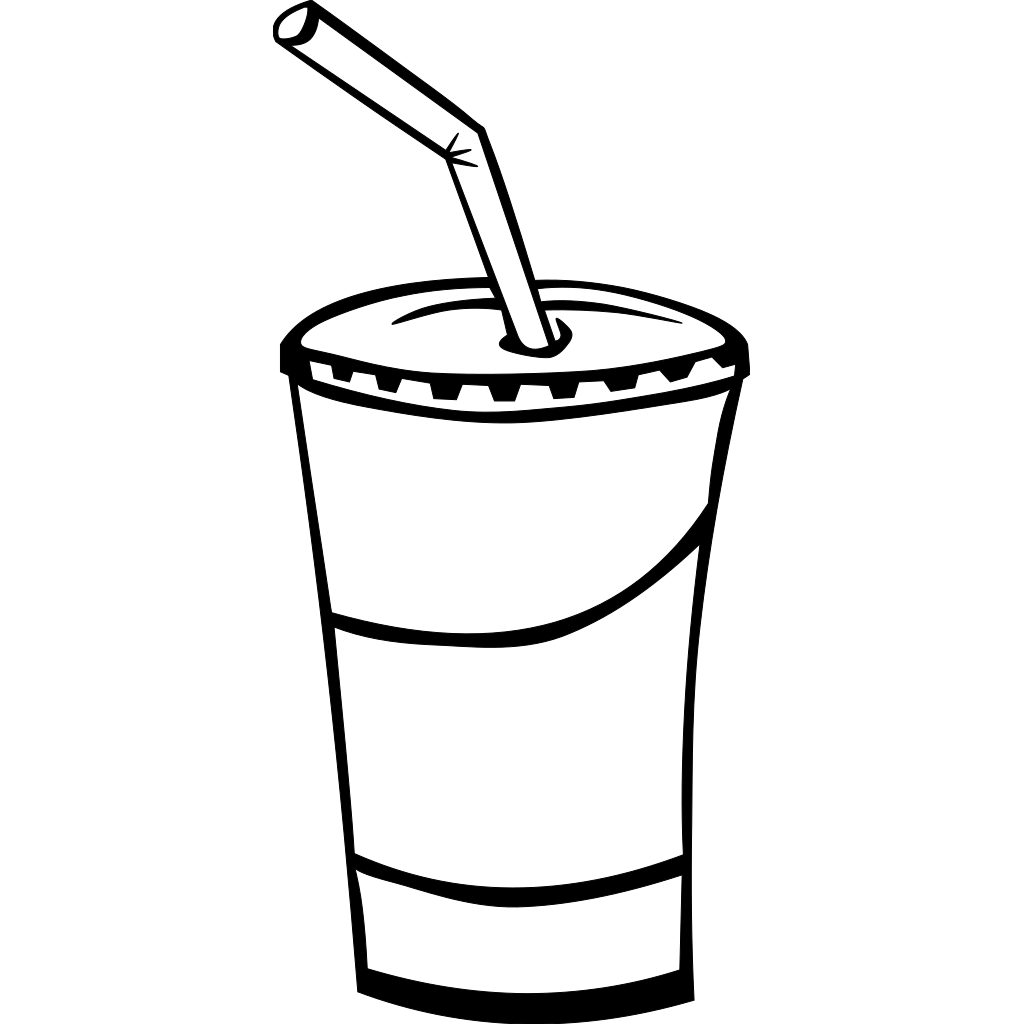 Uncolored Soft Drink Drawing  clipart free download