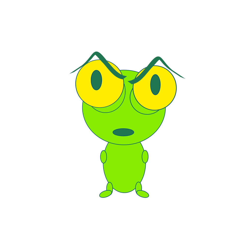 Upset Green Frog Thing Face clipart preview