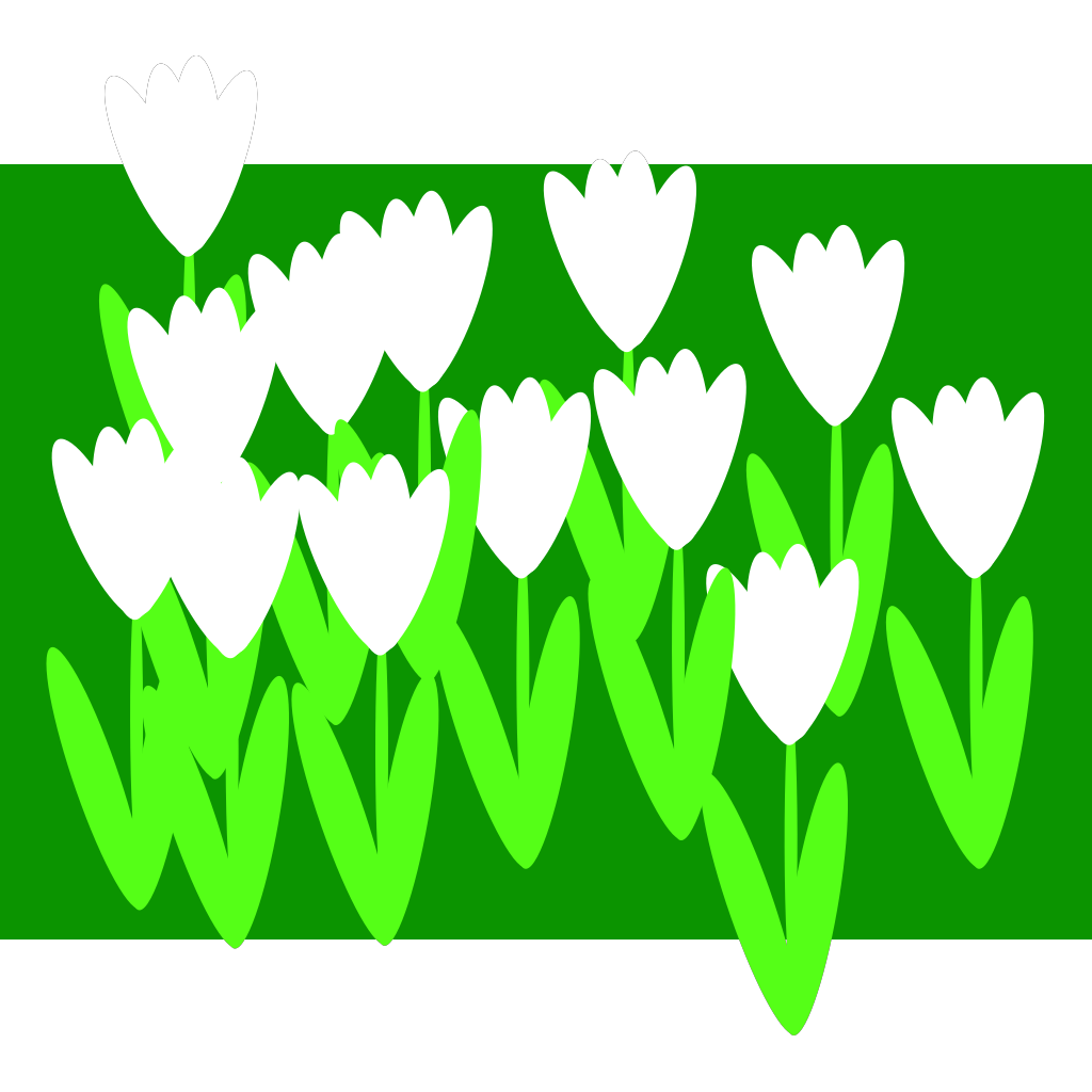 White Cartoon Tulips Background clipart preview