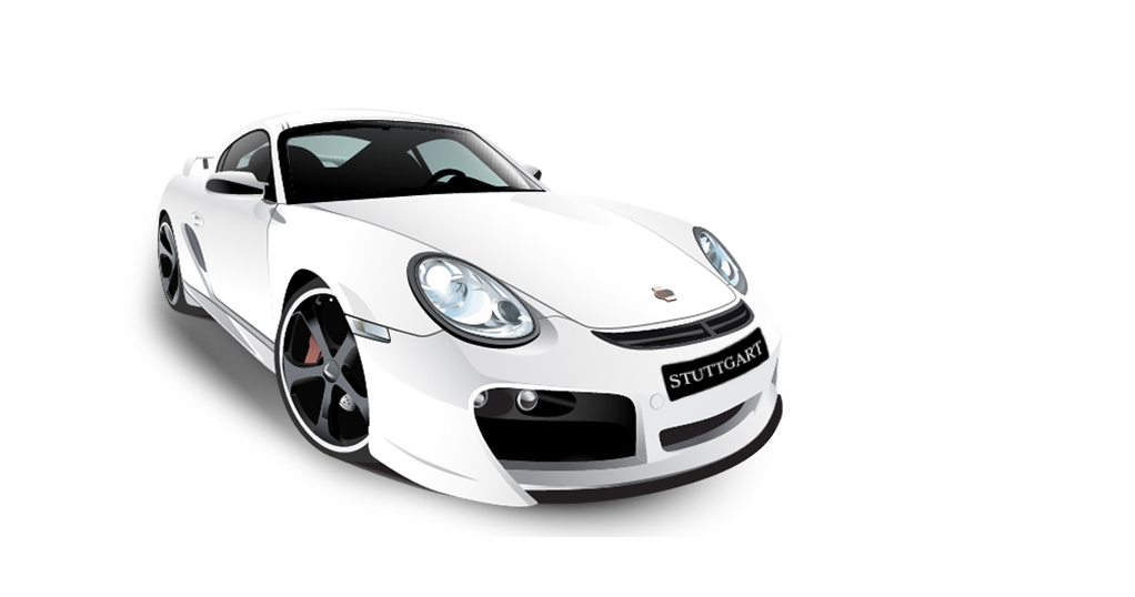 White Porsche PNG clipart free download