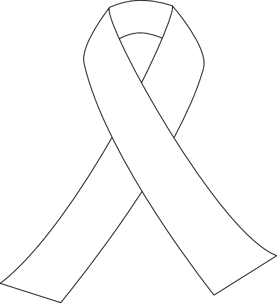 White Ribbon Outline clipart free download