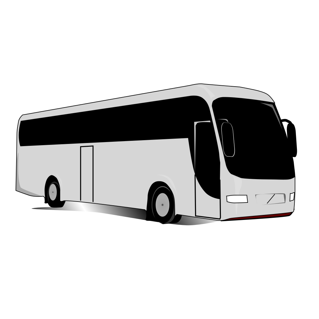 White Travel Bus clipart free download