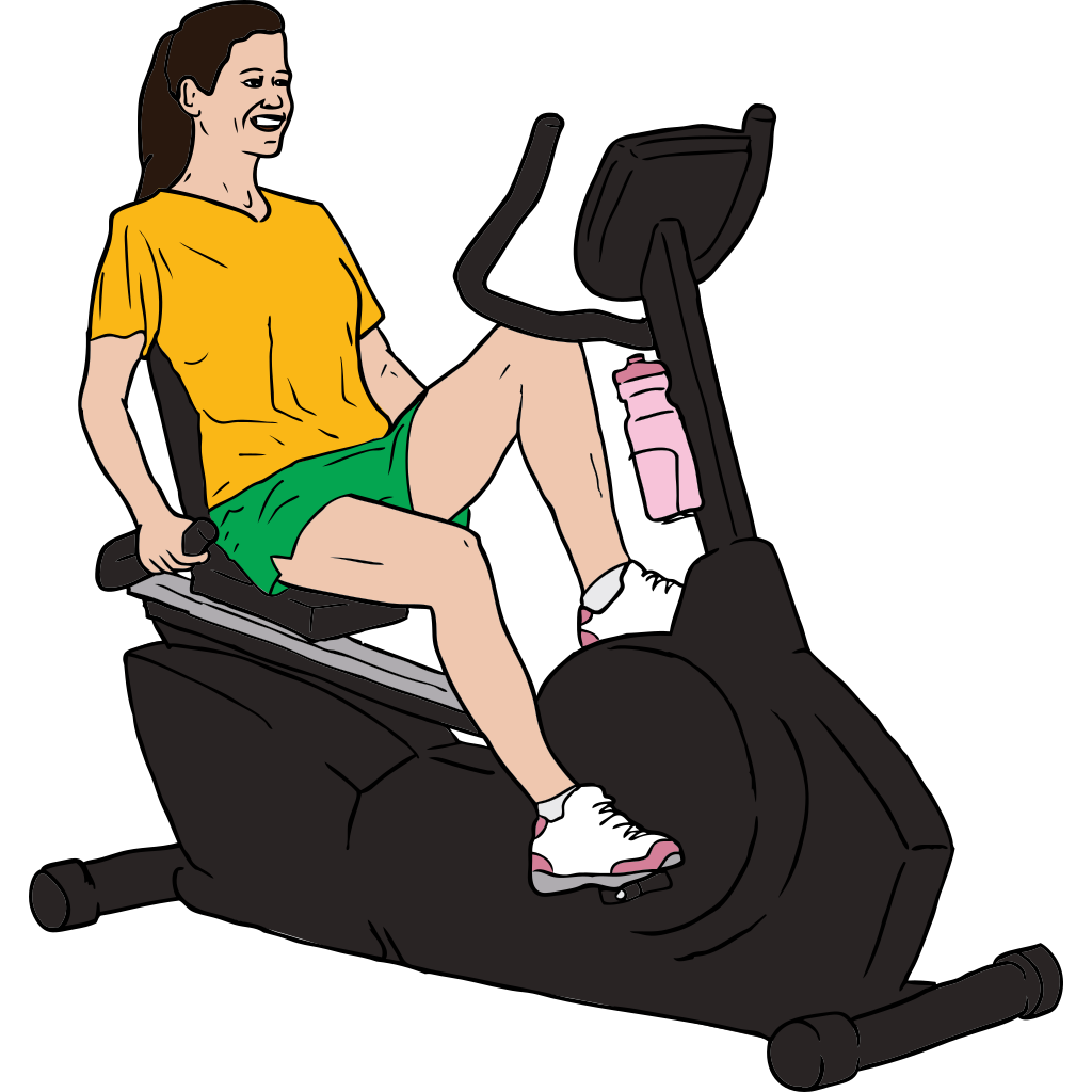 Woman Exercise Bike clipart free download