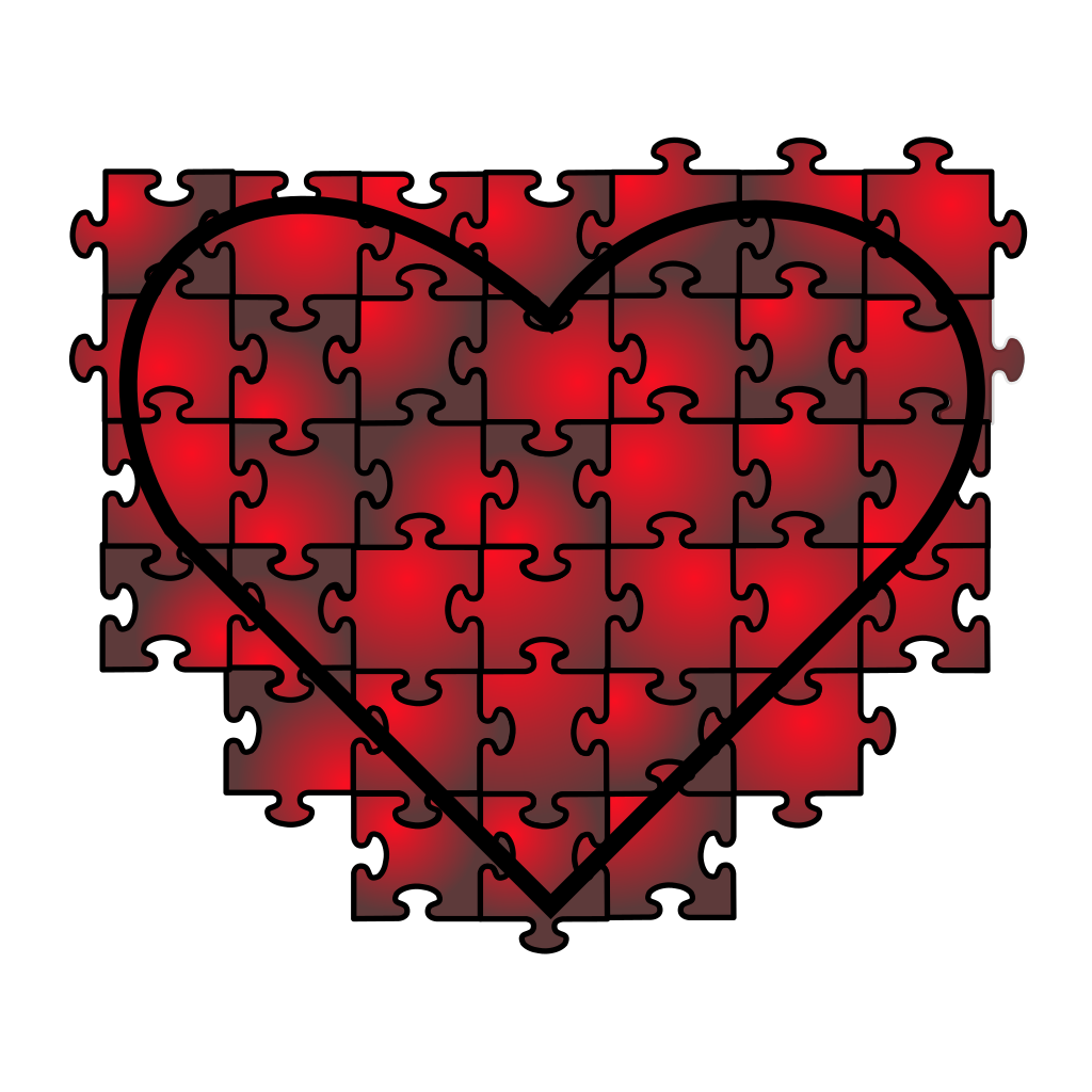 Wood Puzzle Heart clipart preview