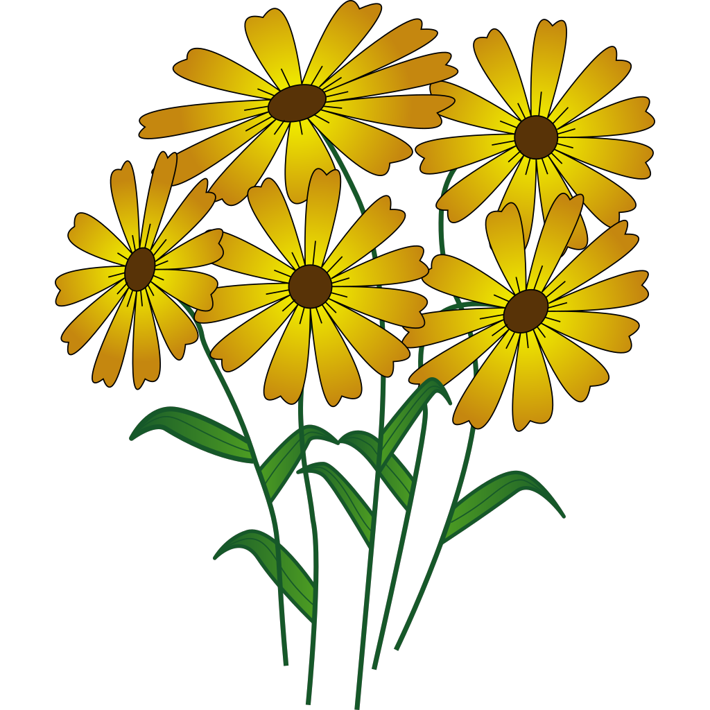 Yellow flowers drawing clipart preview