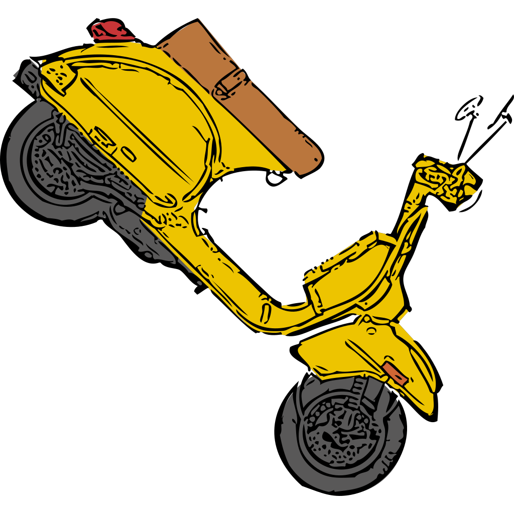 Yellow Motorcycle Drawing  clipart free download