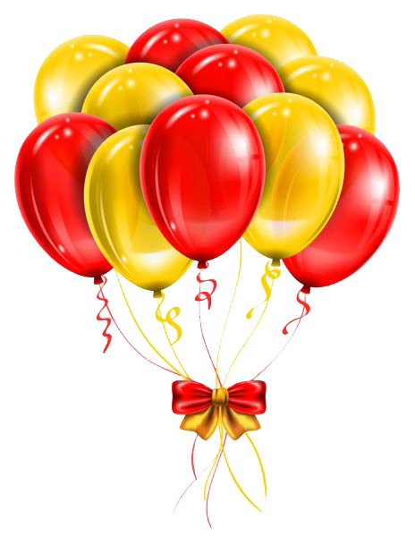 Yellow Red Balloons PNG clipart preview